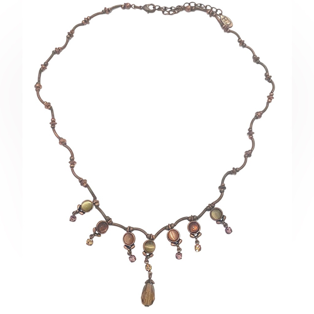 CAROLINA HERRERA Vintage 190s Necklace Coppery Tones